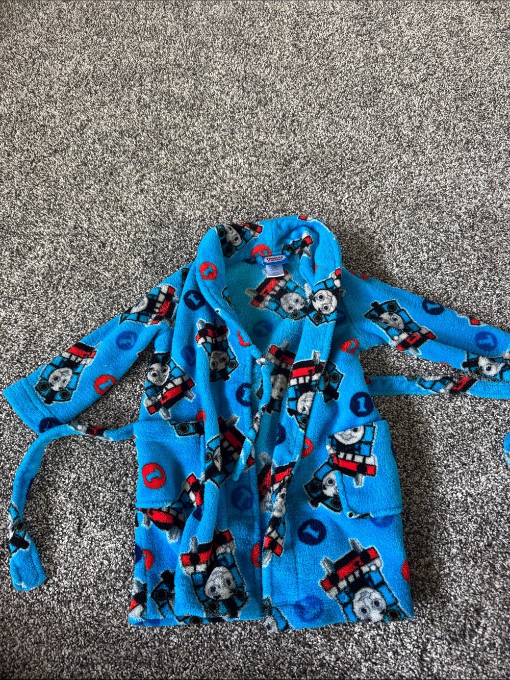 Thomas & Friends Blue Plush Kids Robe with Train Print